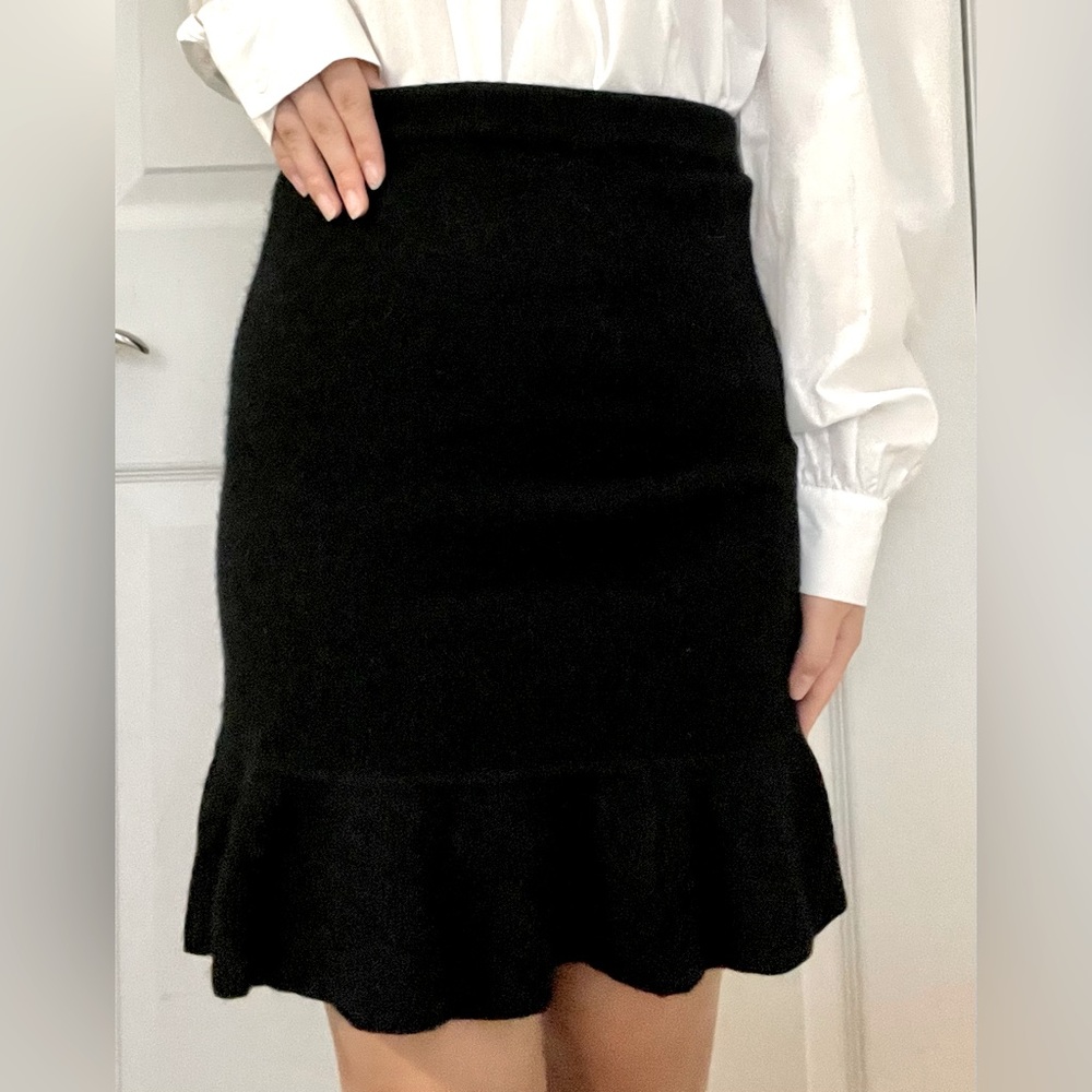 Warm Black Ruffled Skirt